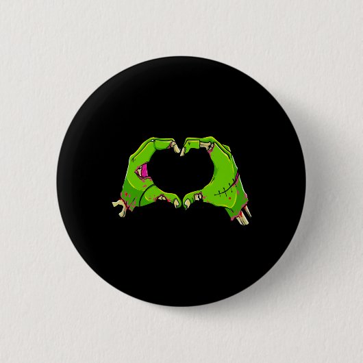 Herz Zombies Halloween Lustig Liebe Horror Männer Button (Vorderseite)
