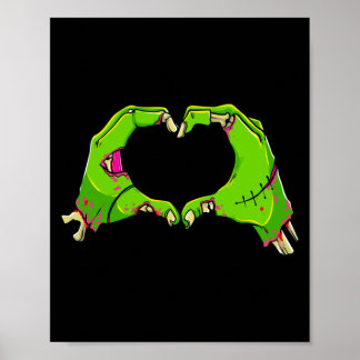 Herz Zombies Halloween Lustig Liebe Horror Männer Poster