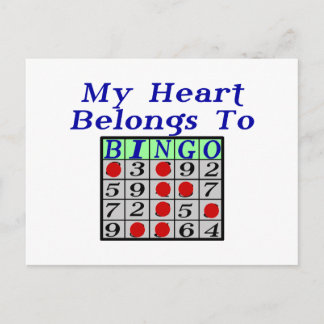 Herz zu Bingo Postkarte