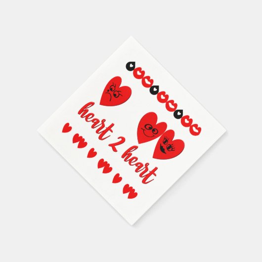 Herz-zu-Herz Serviette (Ecke)