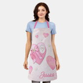 Herz-zu-Herzen-Valentinstag ADD Ihr Name Schürze (Getragen)