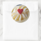 Herz-Zuckerguss Runder Aufkleber (Tasche)
