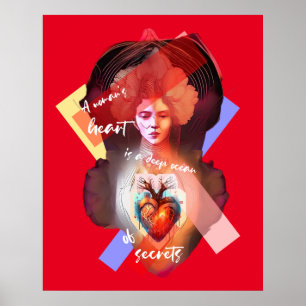 Herzakzent einer Frau Poster