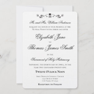 Herzakzent Elegante Hochzeitseinladung Einladung
