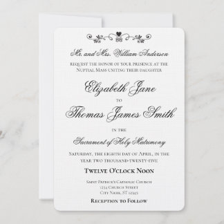 Herzakzent Elegante Hochzeitseinladung Einladung