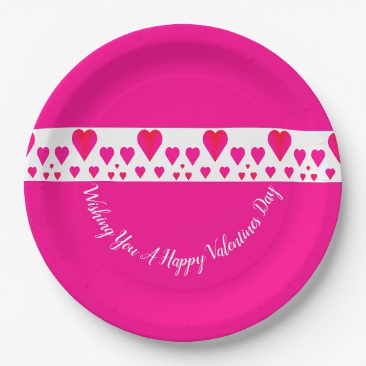 Herzakzentuiert Pappteller (Vorderseite)