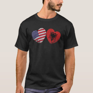 Herzalbanische Flagge Patriotische Familie Heri T-Shirt
