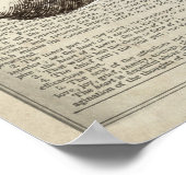 Herzanatomie mit Blumen Wörterbuch Kunst Poster (Ecke)