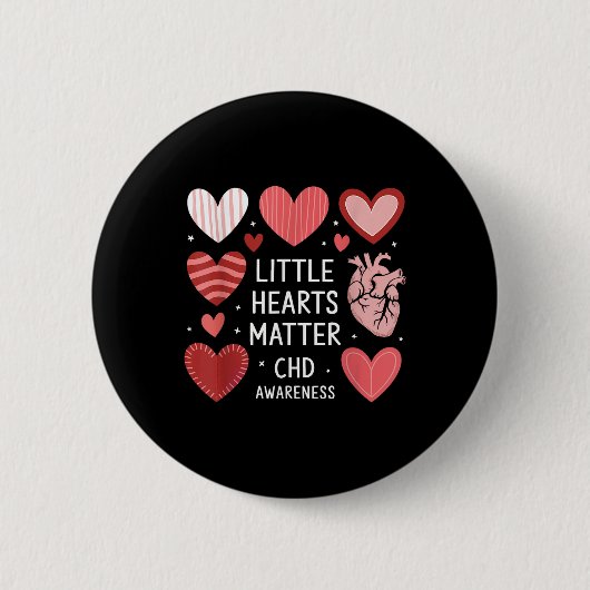 Herzanatomie Valentine Little Heart Chd Bewusstsei Button (Vorderseite)