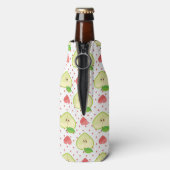 Herzäpfel mit rosa Polka-Punkten und Herz Flaschenkühler (Flasche Rückseite)