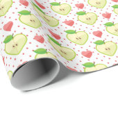 Herzäpfel mit rosa Polka-Punkten und Herz Geschenkpapier (Rolleneckpunkt)
