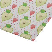 Herzäpfel mit rosa Polka-Punkten und Herz Schneidebrett (Ecke)