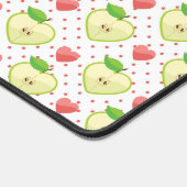 Herzäpfel mit rosa Polka-Punkten und Herz Schreibtischunterlage (Ecke)