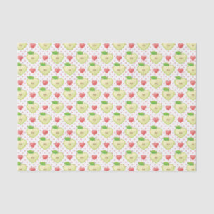 Herzäpfel mit rosa Polka-Punkten und Herz Seidenpapier