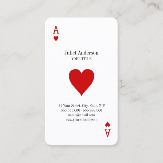 Herzass Visitenkarte (Vorderseite)