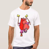 Herzattacken Funny Surreal Cartoon T-Shirt (Vorderseite)