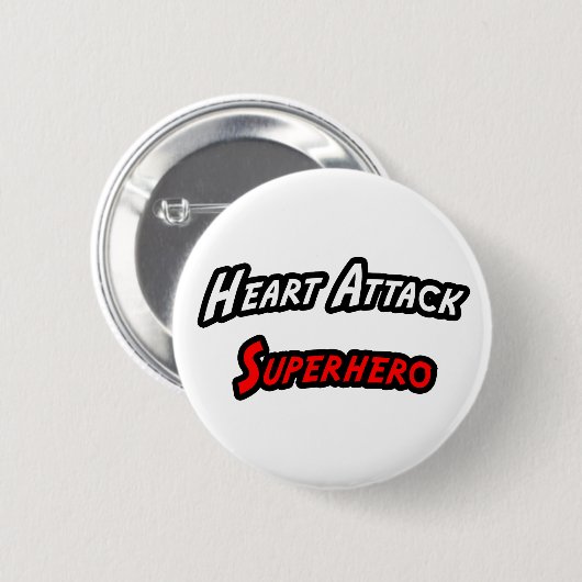 Herzattacken Superhero Button (Vorne & Hinten)
