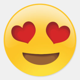 Herzaugen Emoji-Aufkleber Runder Aufkleber