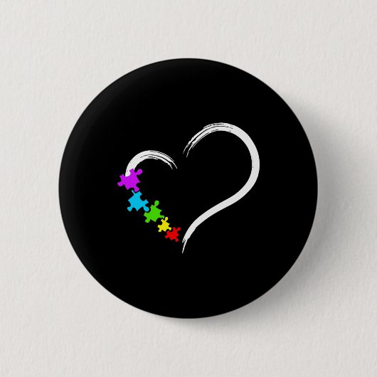 Herzautismus Bewusstseinsbildung Liebe Puzzle Einf Button (Vorderseite)