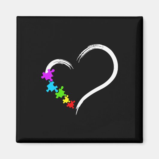 Herzautismus Bewusstseinsbildung Liebe Puzzle Einf Magnet (Vorne)