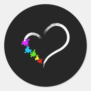 Herzautismus Bewusstseinsbildung Liebe Puzzle Einf Runder Aufkleber