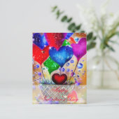 Herzballkorb Valentine Postkarte (Stehend Vorderseite)