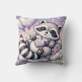Herzballon Cookie Raccoon Valentines Kissen (Rückseite)