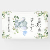 Herzballon Elephant Foliage Baby Dusche Willkommen Banner (Horizontal)