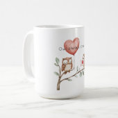 Herzballon Eule liebt dich immer Kaffeetasse (Vorderseite Links)
