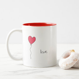 Herzballon/Liebe Zweifarbige Tasse