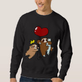 Herzballon Sloth and Cat Sweatshirt (Vorderseite)