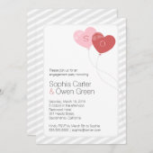 Herzballone Einzigartige engagierte Partei Einladung (Vorne/Hinten)