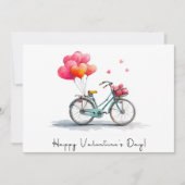Herzballons & Fahrräder Valentinstag Feiertagskarte (Vorderseite)
