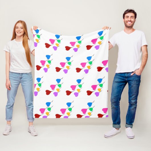 Herzballons Fleecedecke (Beispiel)