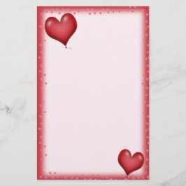 Herzballons fliegen briefpapier