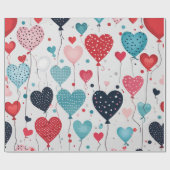 Herzballons Geschenkpapier (Flach)