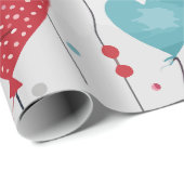 Herzballons Geschenkpapier (Rolleneckpunkt)