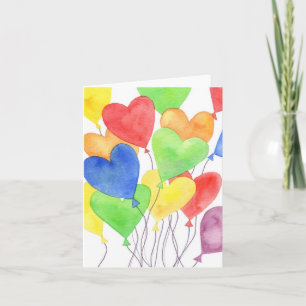 Herzballons - Notizkarte Karte
