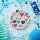 Herzballons Pappteller (Party)