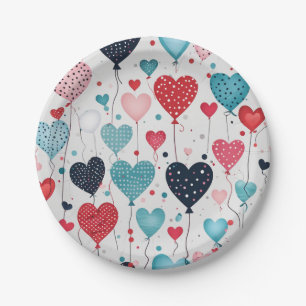 Herzballons Pappteller