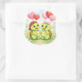 Herzballons Runder Aufkleber (Tasche)