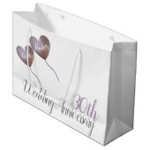 Herzballons zum 30. Geburtstag der Perlen Große Geschenktüte (Vorderseite Schrägansicht)