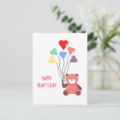 HERZBALLOON UND TEDDY-BAR POSTKARTE (Stehend Vorderseite)
