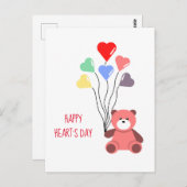 HERZBALLOON UND TEDDY-BAR POSTKARTE (Vorne/Hinten)