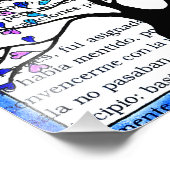 Herzbaum auf spanischem Text Fotodruck (Ecke)