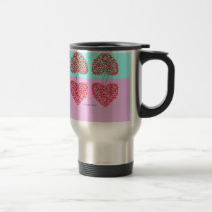 Herzbaum (blau & rosa) Valentinin Travel Mug Reisebecher