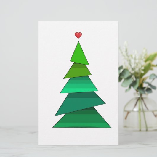 Herzbaum Briefpapier (Stehend Vorderseite)