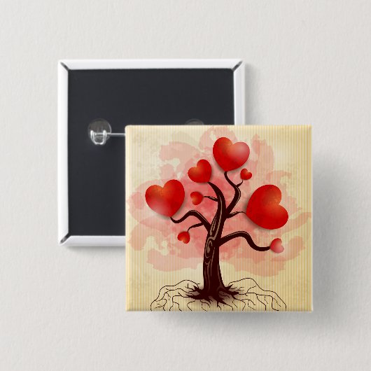 Herzbaum Button (Vorne & Hinten)