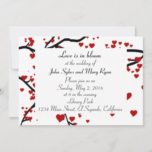 Herzbaum Einladung (Vorderseite)