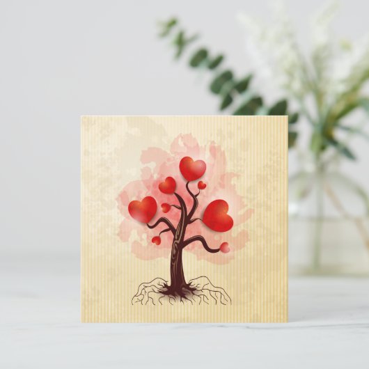 Herzbaum Einladung (Stehend Vorderseite)